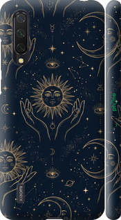 3D пластиковый матовый чехол Celestial Harmony: Sun & Moon Gold Mystic Pattern для Xiaomi Mi CC9 - 6778m-1747 изображение 