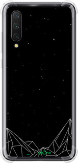 Силикон с усиленными углами чехол Черно белые абстрактные горы для Xiaomi Mi CC9 - 6437sp-1747 изображение 