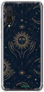 Силикон с усиленными углами чехол Celestial Harmony: Sun & Moon Gold Mystic Pattern для Xiaomi Mi CC9 - 6778sp-1747 изображение 