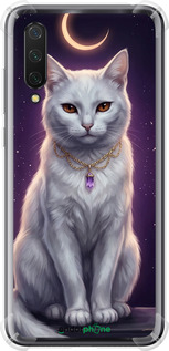 Силіконовий протиударний с посиленими кутами чехол Mystic White Cat Gothic Dark Purple Gold для Xiaomi Mi CC9 - 6805sp-1747 изображение 