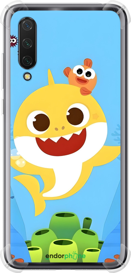 Силіконовий протиударний с посиленими кутами чехол Бейби Шарк для Xiaomi Mi 9 Lite - 6303sp-1834 изображение 