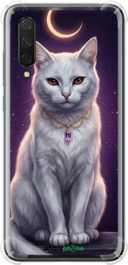 Силіконовий протиударний с посиленими кутами чехол Mystic White Cat Gothic Dark Purple Gold для Xiaomi Mi CC9 - 6805sp-1747 изображение 
