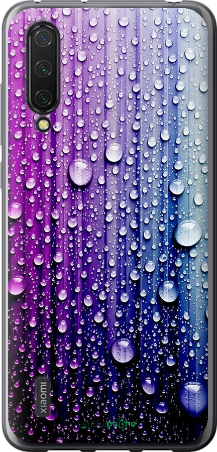 

2D пластиковий чохол "Краплини води" для Xiaomi Mi CC9, Синій
