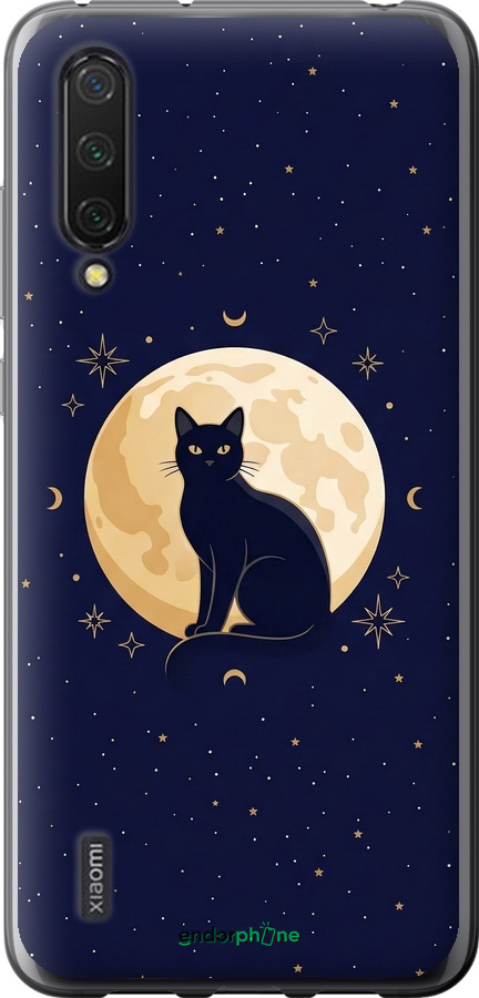 Силиконовый чехол Cute Cat Celestial/Witchy для Xiaomi Mi 9 Lite - 6787u-1834 изображение 