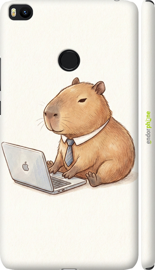 3D пластиковий матовий чехол Funny Capybara CEO Working для Xiaomi Mi Max 2 - 6777m-994 изображение 