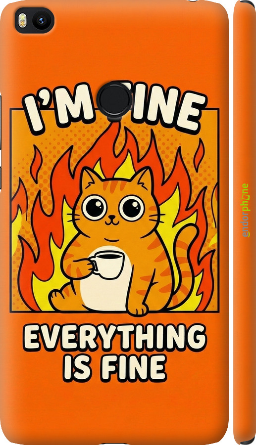 3D пластиковый матовый чехол Funny Cat для Xiaomi Mi Max 2 - 6786m-994 изображение 