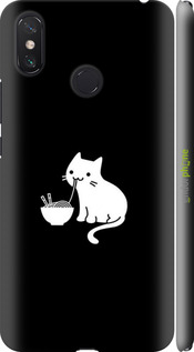 3D пластиковый матовый чехол С милым котом на черном фоне для Xiaomi Mi Max 3 - 6528m-1534 изображение 