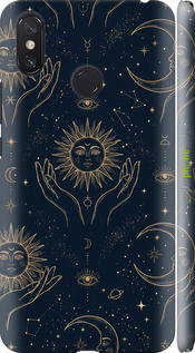 3D пластиковый матовый чехол Celestial Harmony: Sun & Moon Gold Mystic Pattern для Xiaomi Mi Max 3 - 6778m-1534 изображение 