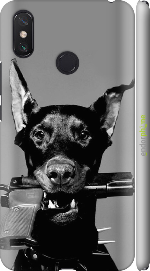

Custodia in Plastica 3D opaca Dobermann" for Xiaomi Mi Max 3", Grigio