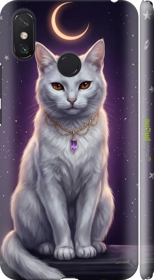 3D пластиковий матовий чехол Mystic White Cat Gothic Dark Purple Gold для Xiaomi Mi Max 3 - 6805m-1534 изображение 