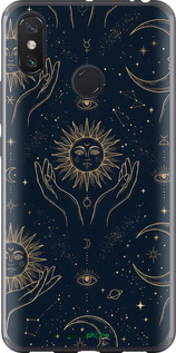2D пластиковый чехол Celestial Harmony: Sun & Moon Gold Mystic Pattern для Xiaomi Mi Max 3 - 6778t-1534 изображение 
