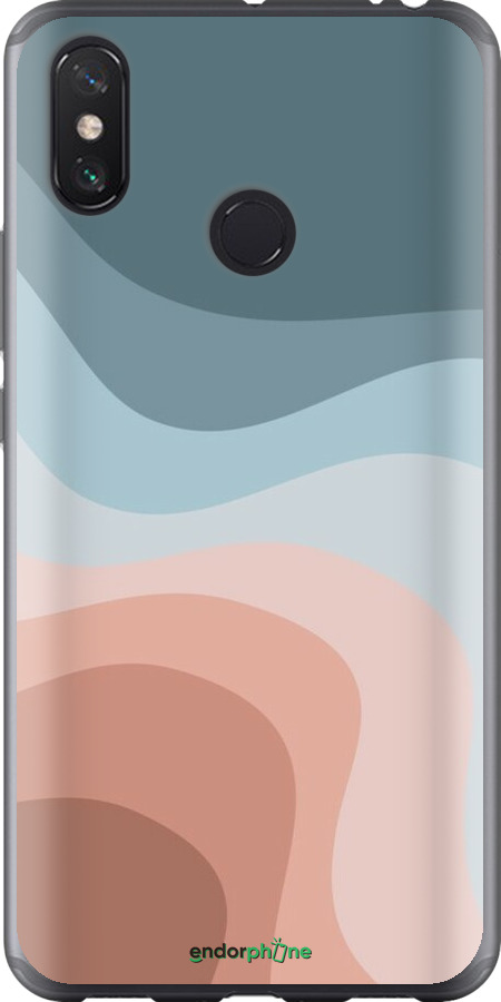 2D пластиковий чехол З синіми та рожевими хвилями в стилі ретро для Xiaomi Mi Max 3 - 6532t-1534 изображение 