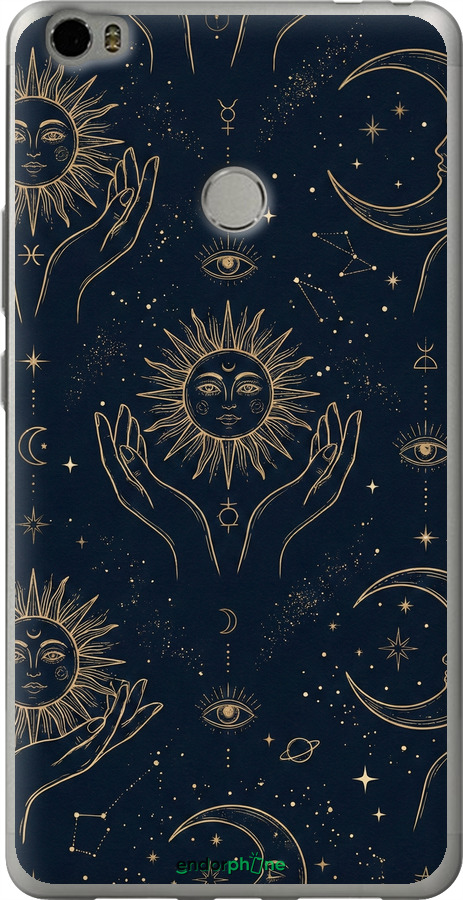 Силиконовый чехол Celestial Harmony: Sun & Moon Gold Mystic Pattern для Xiaomi Mi Max - 6778u-275 изображение 