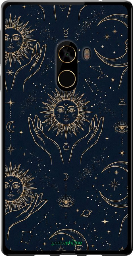 2D пластиковий чехол Celestial Harmony: Sun & Moon Gold Mystic Pattern для Xiaomi Mi MiX 2 - 6778t-1067 изображение 