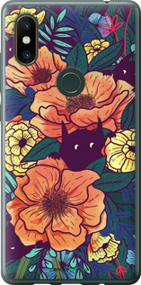 Силиконовый чехол С изображением полевых цветов для Xiaomi Mi Mix 2s - 6419u-1438 изображение 