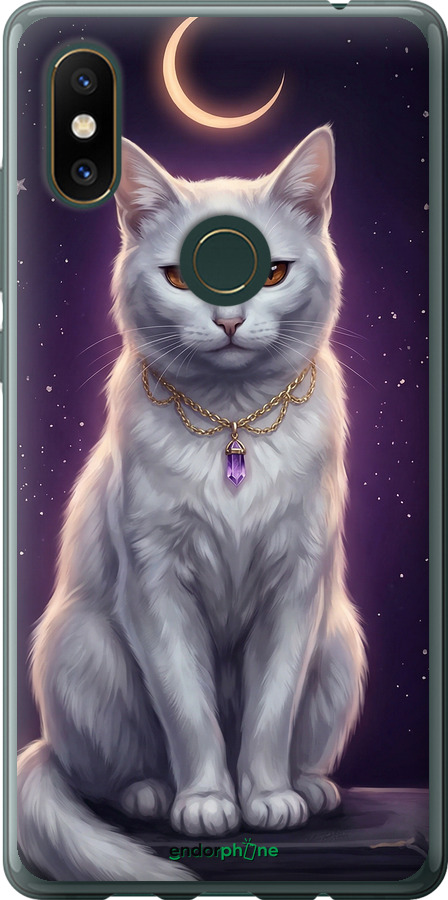 Силіконовий чехол Mystic White Cat Gothic Dark Purple Gold для Xiaomi Mi Mix 2s - 6805u-1438 изображение 