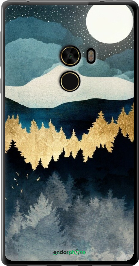 Силиконовый чехол Ночной пейзаж с лесом и горами для Xiaomi Mi MiX - 6493u-426 изображение 