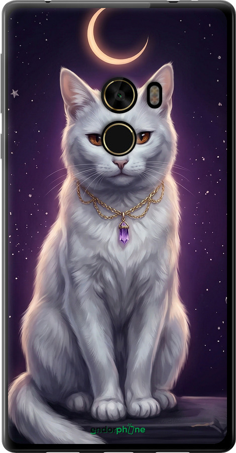 Силиконовый чехол Mystic White Cat Gothic Dark Purple Gold для Xiaomi Mi MiX - 6805u-426 изображение 