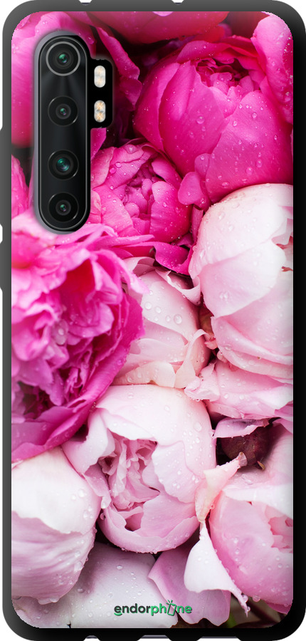 

Coque du TPU noir "Pivoines roses" pour Xiaomi Mi Note 10 Lite, Rose