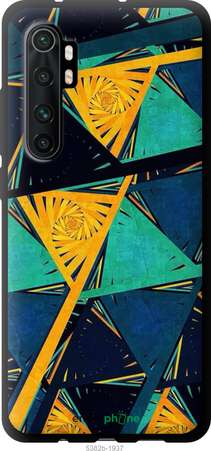 TPU чехол Арт, абстракция, желтый, синий для Xiaomi Mi Note 10 Lite - 5382b-1937 изображение 