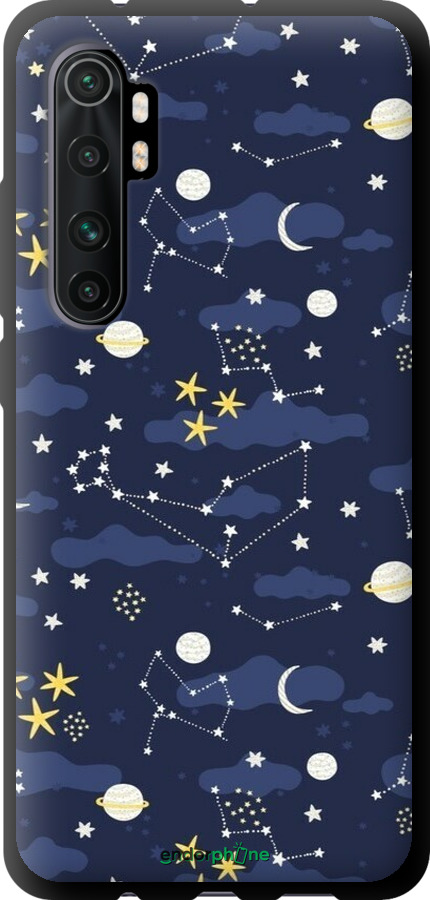TPU чехол Астрономический узор. Милый дизайн мультяшной вселенной для Xiaomi Mi Note 10 Lite - 6446b-1937 изображение 