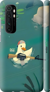 3D пластиковый матовый чехол Уточка с автоматом для Xiaomi Mi Note 10 Lite - 6356m-1937 изображение 