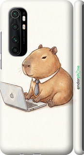 3D пластиковый матовый чехол Funny Capybara CEO Working для Xiaomi Mi Note 10 Lite - 6777m-1937 изображение 