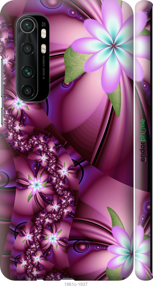 

3D пластиковий матовий чохол "Квіткова мозаїка" для Xiaomi Mi Note 10 Lite, Рожевий
