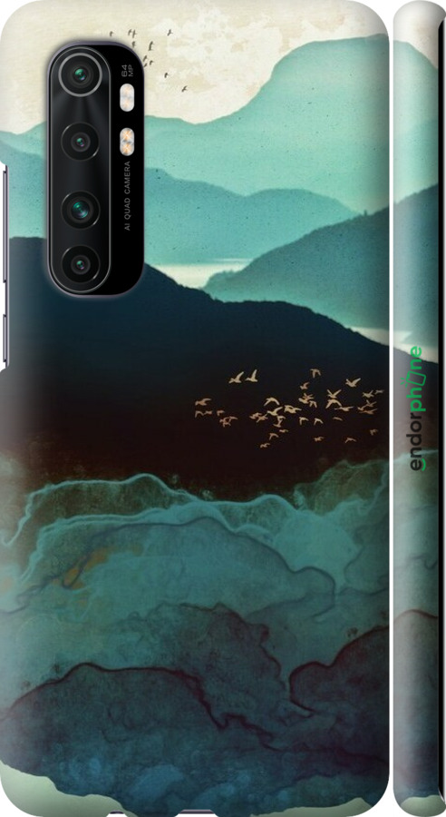3D пластиковый матовый чехол С изображением гор Индиго для Xiaomi Mi Note 10 Lite - 6484m-1937 изображение 