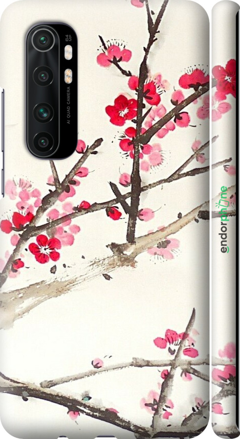 3D пластиковый матовый чехол Принт с изображением цветения сакуры для Xiaomi Mi Note 10 Lite - 6545m-1937 изображение 