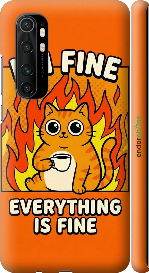 3D пластиковый матовый чехол Funny Cat для Xiaomi Mi Note 10 Lite - 6786m-1937 изображение 