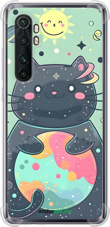 Силикон с усиленными углами чехол Милый котик для Xiaomi Mi Note 10 Lite - 6364sp-1937 изображение 