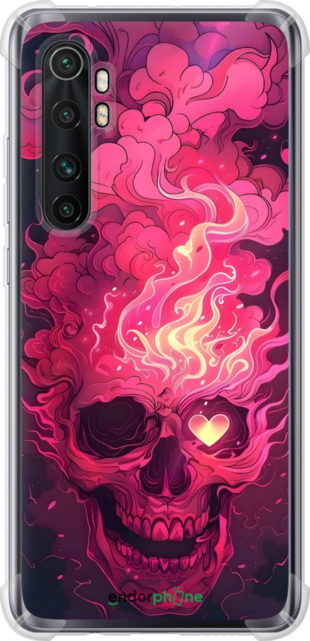 Силіконовий протиударний с посиленими кутами чехол Череп арт для Xiaomi Mi Note 10 Lite - 6385sp-1937 изображение 