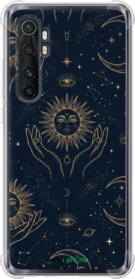 Силіконовий протиударний с посиленими кутами чехол Celestial Harmony: Sun & Moon Gold Mystic Pattern для Xiaomi Mi Note 10 Lite - 6778sp-1937 изображение 