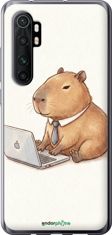 2D пластиковый чехол Funny Capybara CEO Working для Xiaomi Mi Note 10 Lite - 6777t-1937 изображение 