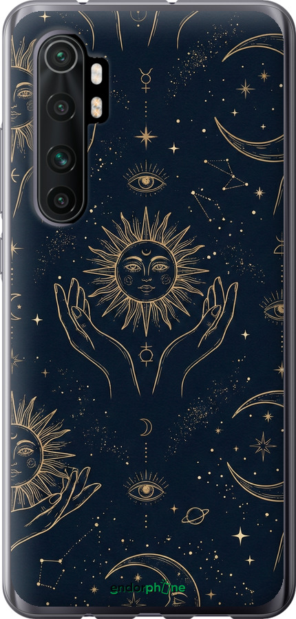 2D пластиковый чехол Celestial Harmony: Sun & Moon Gold Mystic Pattern для Xiaomi Mi Note 10 Lite - 6778t-1937 изображение 