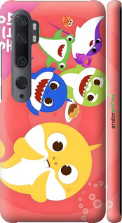 3D пластиковый матовый чехол Бейби Шаркс для Xiaomi Mi Note 10 - 6305m-1820 изображение 