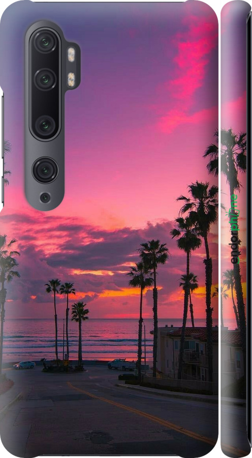 3D пластиковый матовый чехол Пальмы для Xiaomi Mi Note 10 - 5873m-1820 изображение 