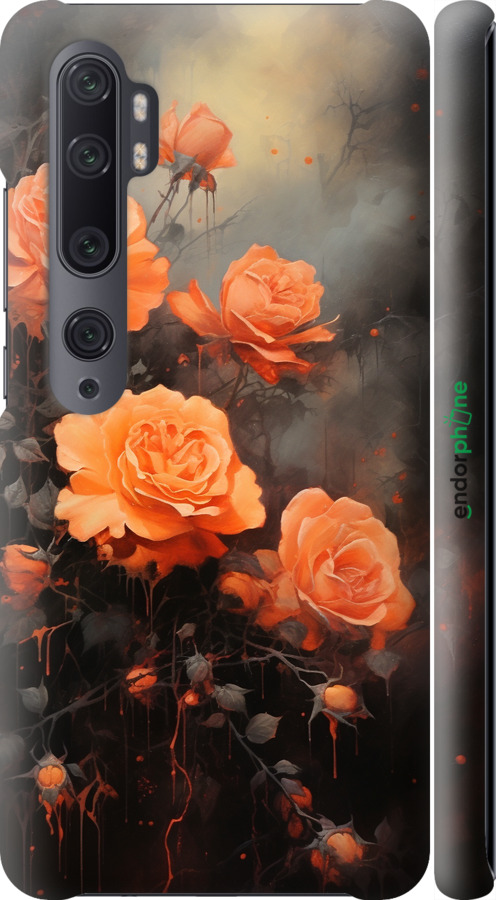 3D пластиковий матовий чехол Оранжеві троянди для Xiaomi Mi Note 10 - 5944m-1820 изображение 