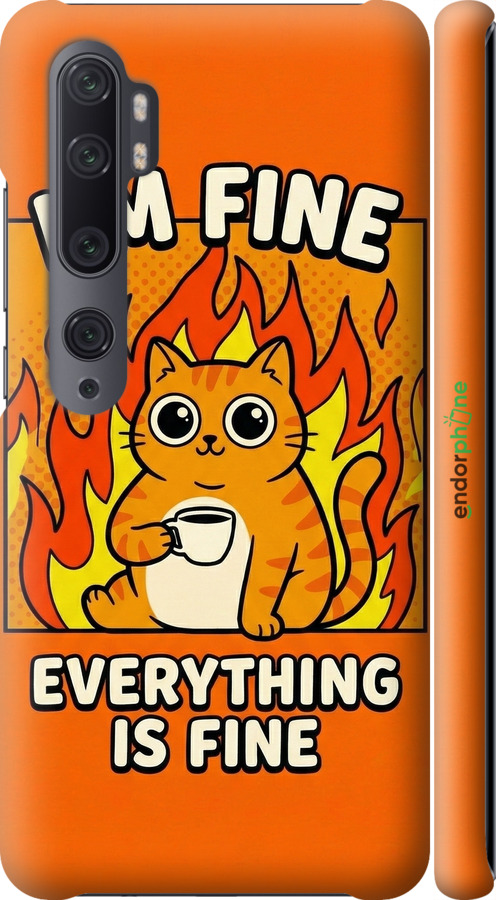 3D пластиковый матовый чехол Funny Cat для Xiaomi Mi Note 10 - 6786m-1820 изображение 