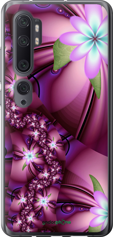 

2D пластиковий чохол "Квіткова мозаїка" для Xiaomi Mi Note 10, Рожевий