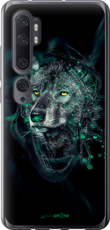 2D пластиковый чехол Wolf для Xiaomi Mi Note 10 - 6610t-1820 изображение 