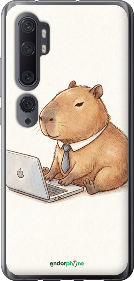 2D пластиковий чехол Funny Capybara CEO Working для Xiaomi Mi Note 10 - 6777t-1820 изображение 