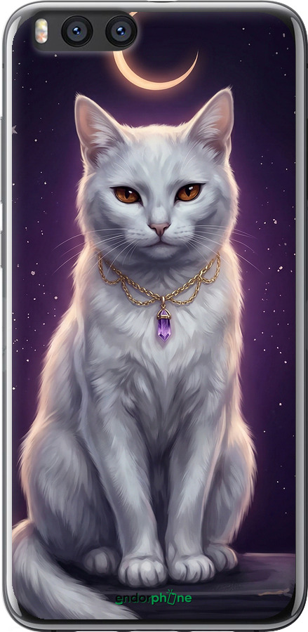 Силіконовий чехол Mystic White Cat Gothic Dark Purple Gold для Xiaomi Mi Note 3 - 6805u-978 изображение 