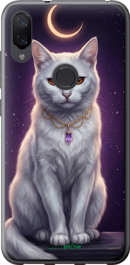 Силиконовый чехол Mystic White Cat Gothic Dark Purple Gold для Xiaomi Mi Play - 6805u-1644 изображение 