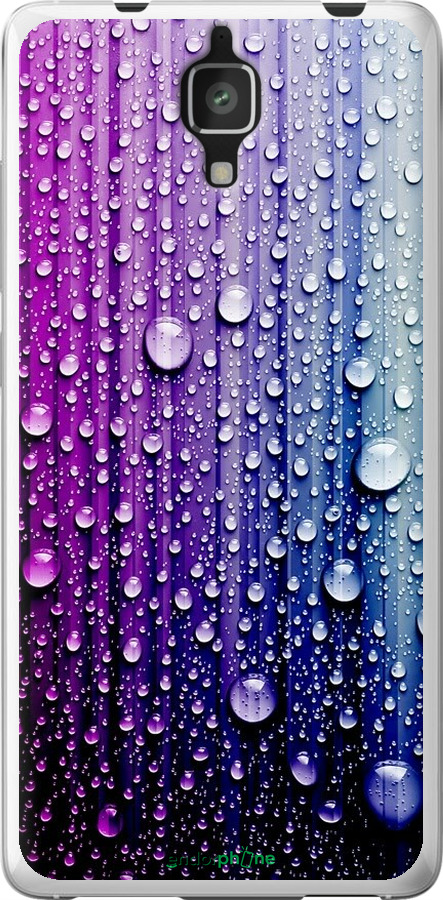 

2D пластиковий чохол "Краплини води" для Xiaomi Mi4, Синій