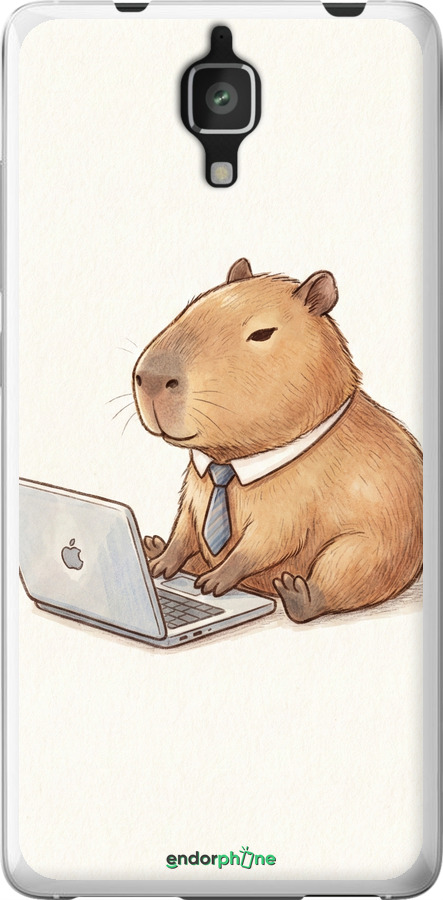 2D пластиковый чехол Funny Capybara CEO Working для Xiaomi Mi4 - 6777t-163 изображение 