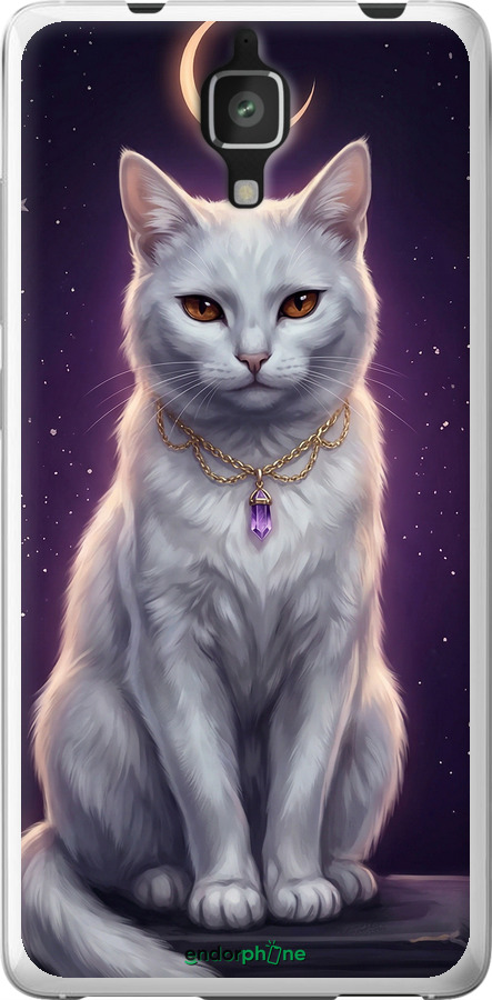 2D пластиковый чехол Mystic White Cat Gothic Dark Purple Gold для Xiaomi Mi4 - 6805t-163 изображение 