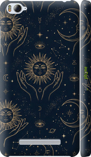 3D пластиковый матовый чехол Celestial Harmony: Sun & Moon Gold Mystic Pattern для Xiaomi Mi4c - 6778m-178 изображение 