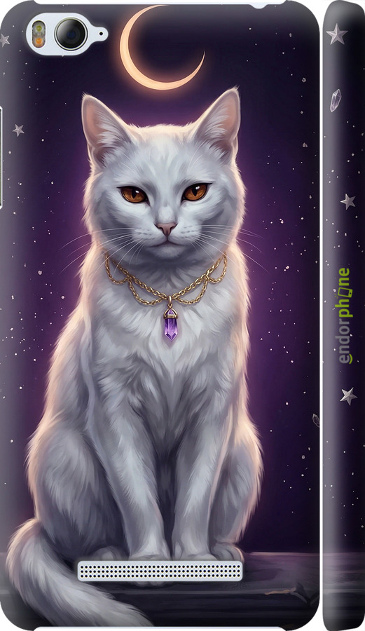 3D пластиковий матовий чехол Mystic White Cat Gothic Dark Purple Gold для Xiaomi Mi4c - 6805m-178 изображение 